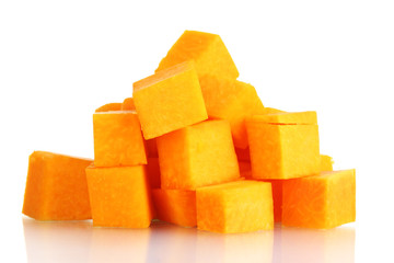 sliced pumpkin isolated on white
