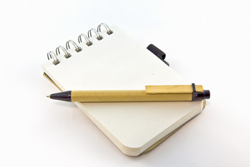 Notebook and pen for notes.
