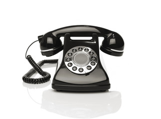 Vintage phone on white background