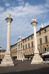 Fototapeta premium Vicenza (Veneto, Italy): The main square with two columns