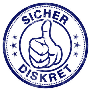 sicher diskret stempel daumen oben hoch ok gut
