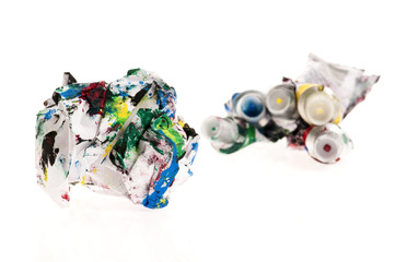 Crumpled paper isolated over white