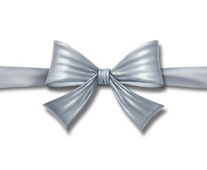 ribbon bow gift silver