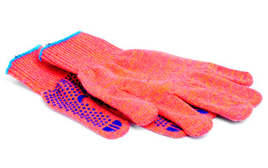 new orange gloves isolated on white background