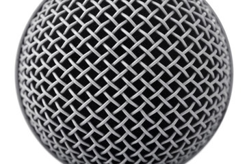 metallic texture of microphone head isolated on white background