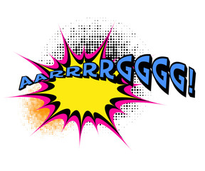 "Argg". Comic book explosion.