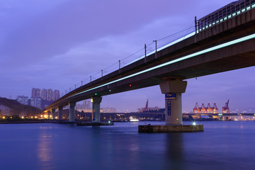 Fototapeta na wymiar bridge over the sea in Hong Kong