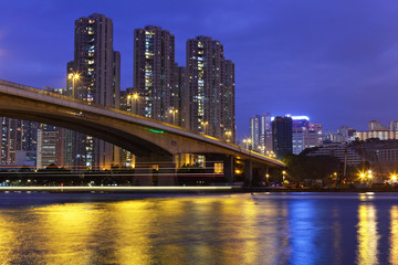 Fototapeta na wymiar bridge over the sea in Hong Kong