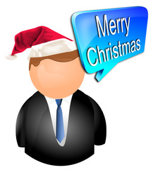 User icon with speech bubble Merry Christmas