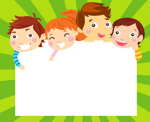 Cute cartoon kids frame