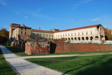 Fototapeta na wymiar Historical medicean medieval castle, Melegnano, Milan, Italy