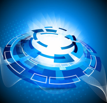 Abstract blue background with circles