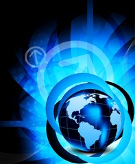 Abstract tech background with earth