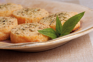 Cheese biscuits and mint