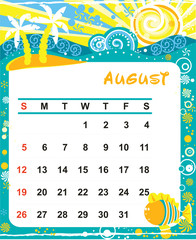 Decorative Frame for calendar - August