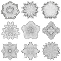 Rosette, Guilloche, Muster, Zertifikat, Sicherheit, Set