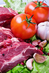 meat and fresh vegetables