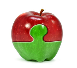 apple collage isolated on white