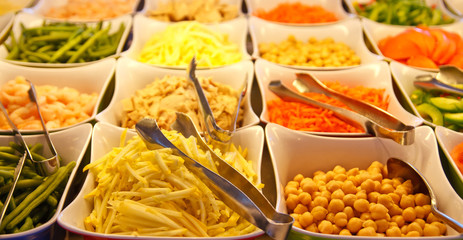 Sprouts and Garbanzo Beans on Salad Bar