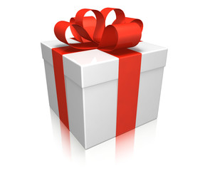 Geschenk mit rotem Schleifenband