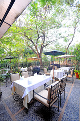 Modern set of outdoors patio