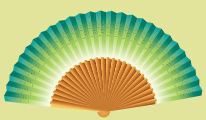 Blue Chinese fan