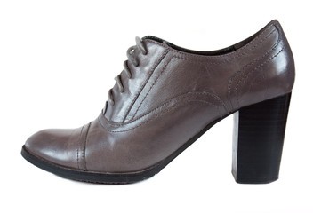 Women's gray boots  isolated on white background