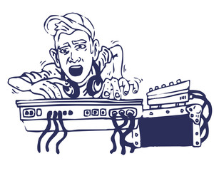 Deejay derri&egrave;re ses platines