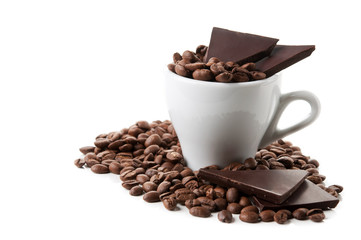 coffee beans and chocolate
