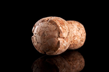 closeup of champange cork