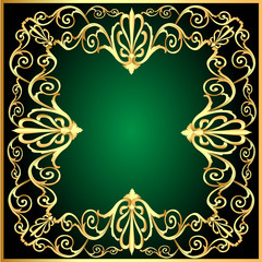 background frame with gold(en) pattern