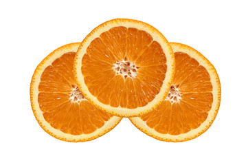 juicy orange slices isolated on white