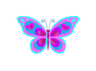 terfly with spots in blue and pink colors