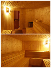 Wood sauna interior