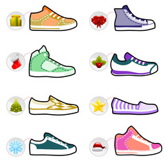 shoes with christmas labels