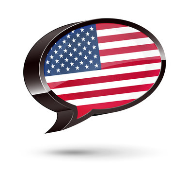 "American-Speaking" 3D Speech Bubble