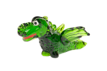 Green glass statuette of a dragon