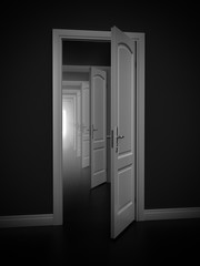abstract doors - solution, solving problem 3d concept