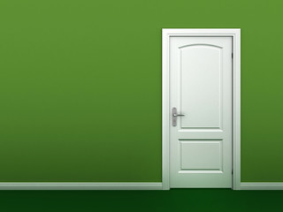 door in the green wall