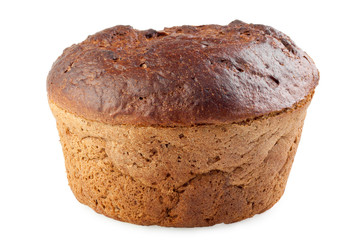brown bread isolated on white background