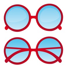 red nerd glasses