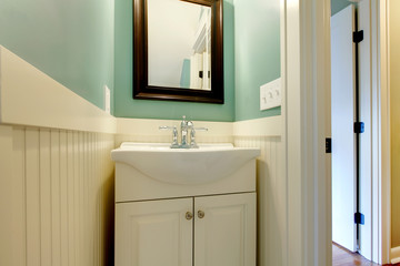 Luxury fresh green blue and white modern bathroom sink