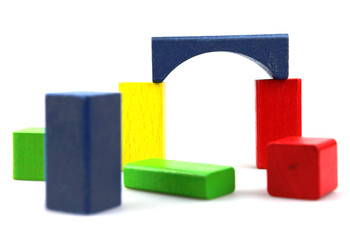 Naklejka premium Wooden building blocks