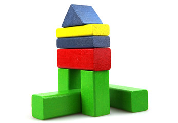 Fototapeta premium Wooden building blocks