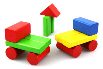 Obraz premium Wooden building blocks