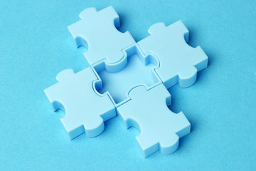 Blue jigsaw puzzles