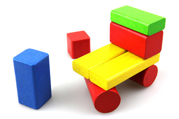 Fototapeta premium Wooden building blocks