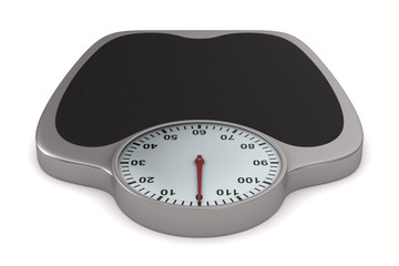 Floor scales on  white background. Isolated 3D image