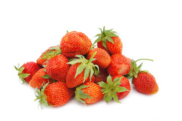 Large strawberries on a white background