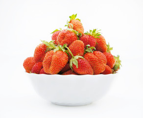 Large strawberries on a white background